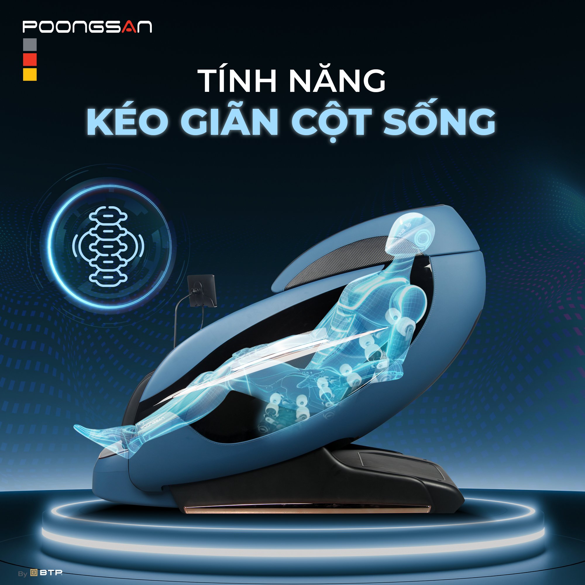 MPC 902 c&ograve;n t&iacute;ch hợp t&iacute;nh năng k&eacute;o gi&atilde;n cột sống